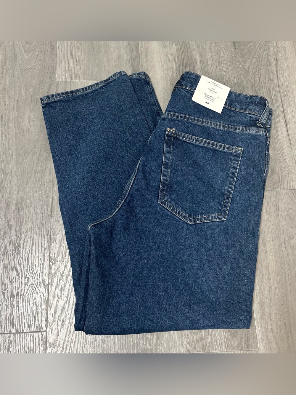 H&M Slim High Waist Ankle Length Dark Wash Denim Jeans Women’s Size 8 NEW